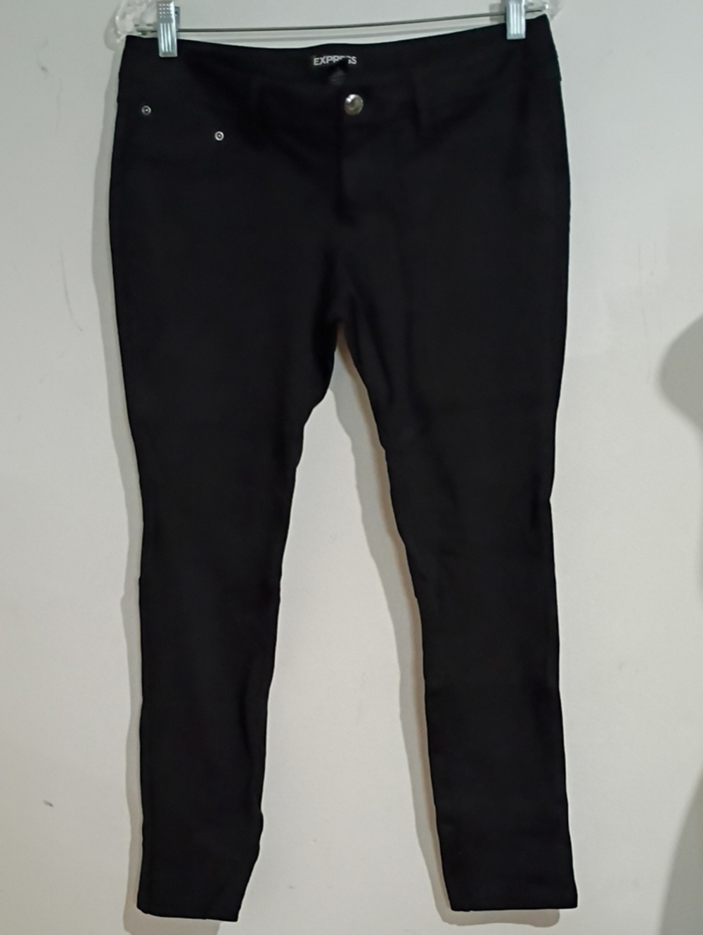 Express Black Women's Skinny Jeans with Subtle Rivet Detail